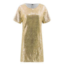 Casual Loose Pattern Short-sleeve Sequin Design Dress