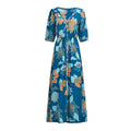 Wholesale Women Short-sleeve Flower Print Maxi Dress