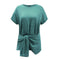 Irregular Knot Design Solid Color Round Neck Short-sleeve T-shirt