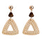 Fashion Cane Woven Triangle Shape Drop Earrings