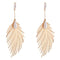 Exaggerated Feather Shape Plated Alloy Drop Earrings