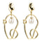 Fashion Imitation Pearl Twisted Irregular Alloy Drop Earrings