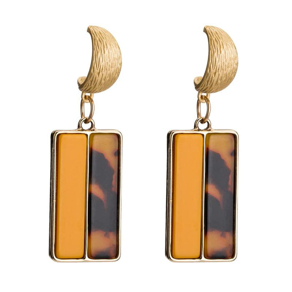 Fashion Marbling Pattern Rectangle Shape Acrylic Earrings