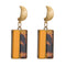 Fashion Marbling Pattern Rectangle Shape Acrylic Earrings