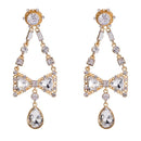 Women Exaggerated Multilayer Alloy Bowknot Crystal Earrings