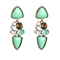 Fashion Multilayer Geometric Triangle Shape Gemstone Earrings