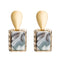 Fashion Marbling Pattern Geometric Square Shape Acrylic Earrings