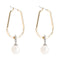 Elegant Women Simple Imitation Pearl Alloy Hoop Earrings