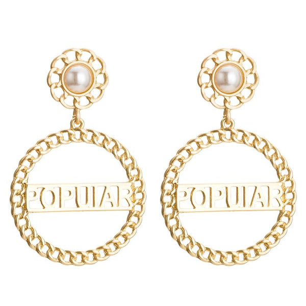 Fashion Golden Color Alloy Hollow Round Shape POPULAR Earrings