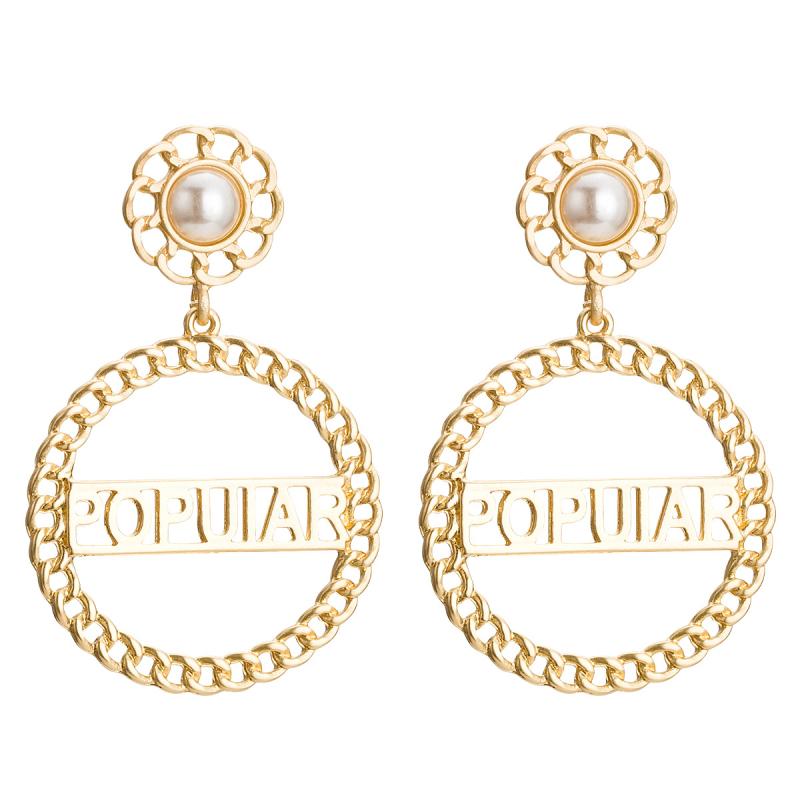 Fashion Golden Color Alloy Hollow Round Shape POPULAR Earrings