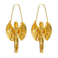 Fashion Virgo Shape Good Quality Golden Alloy Hoop Earrings