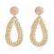 Natural Style Handmade Cane Woven Drop Shape Earrings