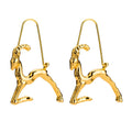 Fashion Gemini Shape Good Quality Golden Alloy Hoop Earrings