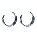 Fashion Simple C Shape Marbling Pattern Acrylic Hoop Pearrings