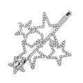 Hollow Star Shaped Silver Alloy Rhinestone Bobby Pin