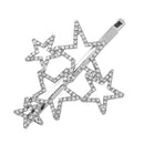 Hollow Star Shaped Silver Alloy Rhinestone Bobby Pin