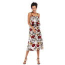 Women Flower Print Backless Spaghetti Strap Dress