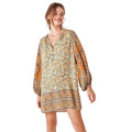 Hot Sale Loose Pattern Women Floral Print Long-sleeve Sun-protection Dress