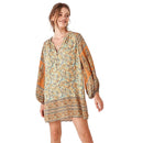 Hot Sale Loose Pattern Women Floral Print Long-sleeve Sun-protection Dress