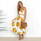 Women Freshing Style Sunflower Lemon Print Vacation Tube Dress