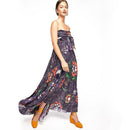 Boho Style Women Elegant Long Length Strapless Tube Dress