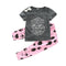 2 Pcs Girls Cotton Letter Printed Tops And Cute Pants