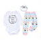 3 Pcs Girls Cotton Letter Printed Bodysuits And Pants With Headbands