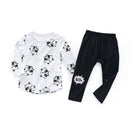 2 Pcs Boys Cute Bear Printed Tops And Pants