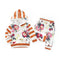 2 Pcs Girls Cotton Floral Printed Patchwork Hoodies And Pants