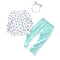 3 Pcs Girls Cotton Dot Printed Long Sleeves And Pants And Headbands