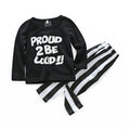 2 Pcs Girls Cotton Letter Printed Tops And Pants