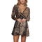 Casual Style Leopard Print Frilled Design Women Sexy Dress