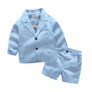 2 Pcs Boys Cotton Solid Color Coats And Shorts