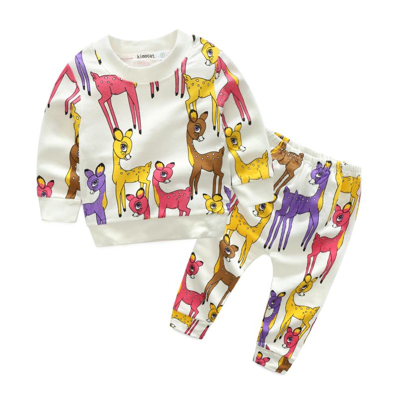 2 Pcs Boys Cotton Deer Printed And Pants