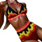 New Arrival Unique Fire Print Women Sports 2-pieces Swimsuit