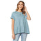 Casual Loose Pattern Solid Color Frilled Short-sleeve T-shirt