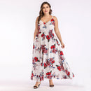 Hot Sale Plus Size Women Floral Print Sexy Floral Maxi Dress