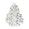 Boys Cotton Cross Printed Zipper Hooded Coat
