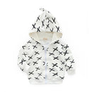 Boys Cotton Cross Printed Zipper Hooded Coat