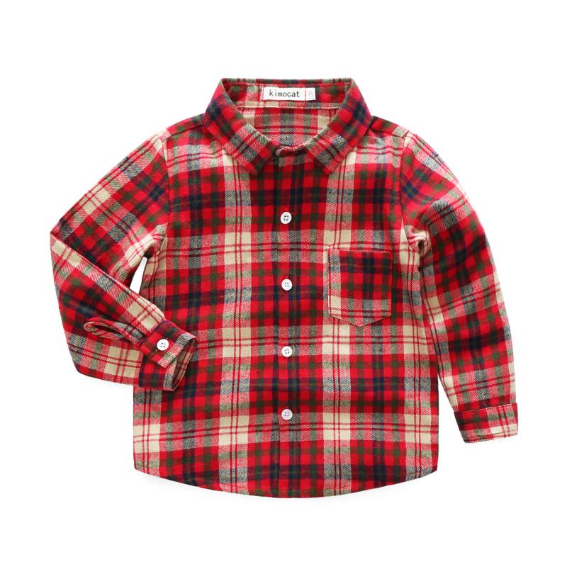 Boys Cotton Basic Plaid Printed Shirts