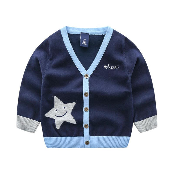 Boys Cotton Star Printed Knitted Outerwear