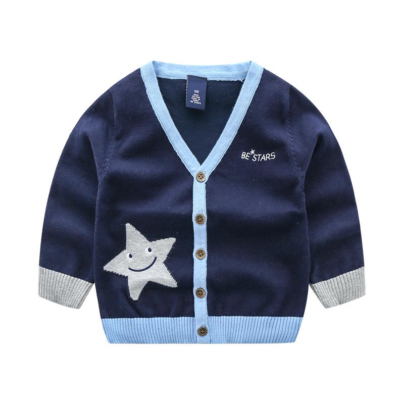 Boys Cotton Star Printed Knitted Outerwear
