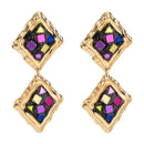 Exaggerated Double-layer Rhombus Shape Vintage Earrings