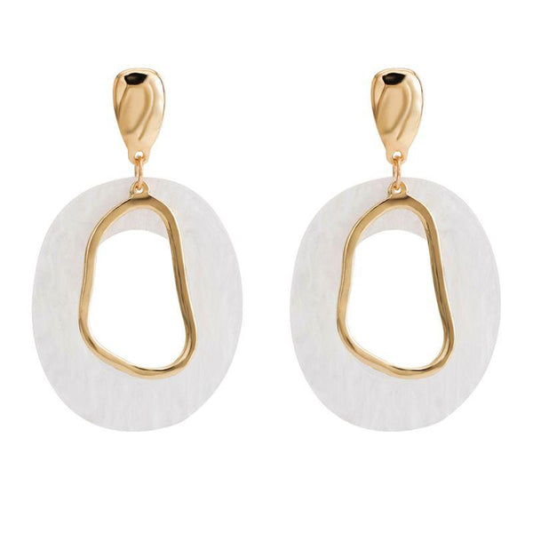 Geometric Irregular Hollow Out Design Acrylic Earrings