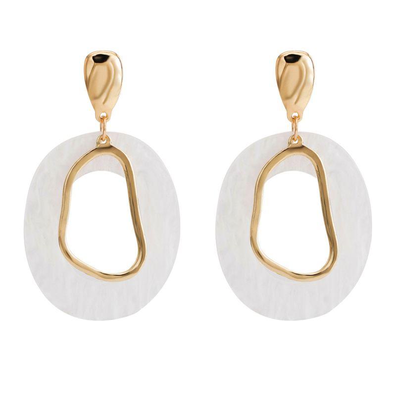 Geometric Irregular Hollow Out Design Acrylic Earrings