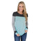 Fashion Color Blocking Long Sleeve Round Neck Casual T-shirt
