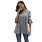 Fashion Medium Length Lace Sleeve Wide Hemline T-shirt