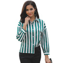 Women Classic Stripes Print Elegant Office Wear Blouse