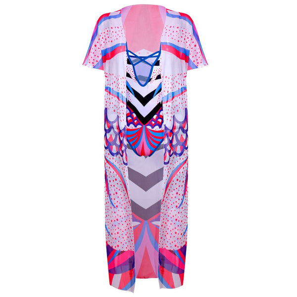 Multicolor Totem Print Sexy Women Sun-protection 2pcs Swimsuits