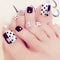 Fashion Asymmetric Polka Dot Painting Fake Toe Nails